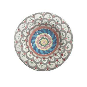 Mackenzie-Childs Stoke Gabriel Ceramic Cereal Bowl Floral Geometric Design 8.5"